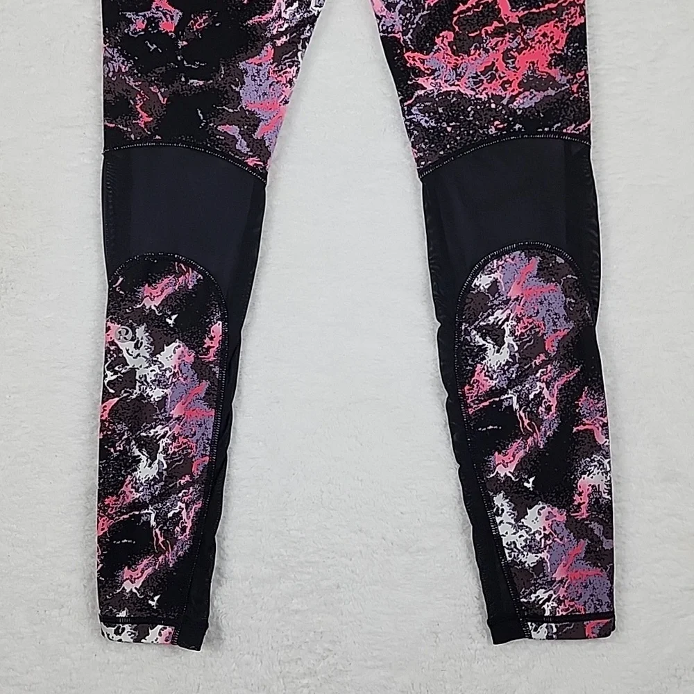 Lululemon Pink & Black Lightning Bloom Leggings